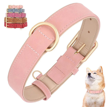 Adjustable Faux Leather Dog Collar and Durable PU Cat Collar for Small, Medium, and Large Pets - Heavy Duty Pet Supplies