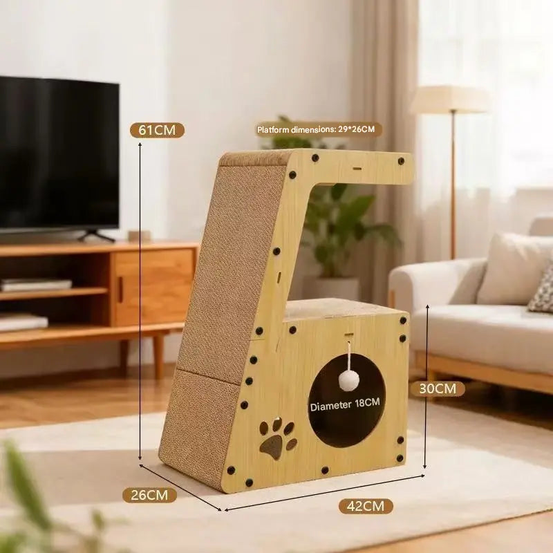Ideal Choice Wooden Bed Cat Lounge Furniture Modern Pet Furniture Luxury for Cats Indoor Home Use Kitty Bed Cozy Cat House Pet Indoor Cat House Scratching Pad Indoor Kitten Pet Bed House Cat Tree Cat Toys Scratching Board Cat Bed Bowl Corrugated Cardboard