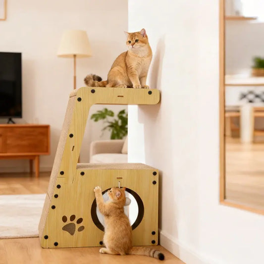 Ideal Choice Wooden Bed Cat Lounge Furniture Modern Pet Furniture Luxury for Cats Indoor Home Use Kitty Bed Cozy Cat House Pet Indoor Cat House Scratching Pad Indoor Kitten Pet Bed House Cat Tree Cat Toys Scratching Board Cat Bed Bowl Corrugated Cardboard