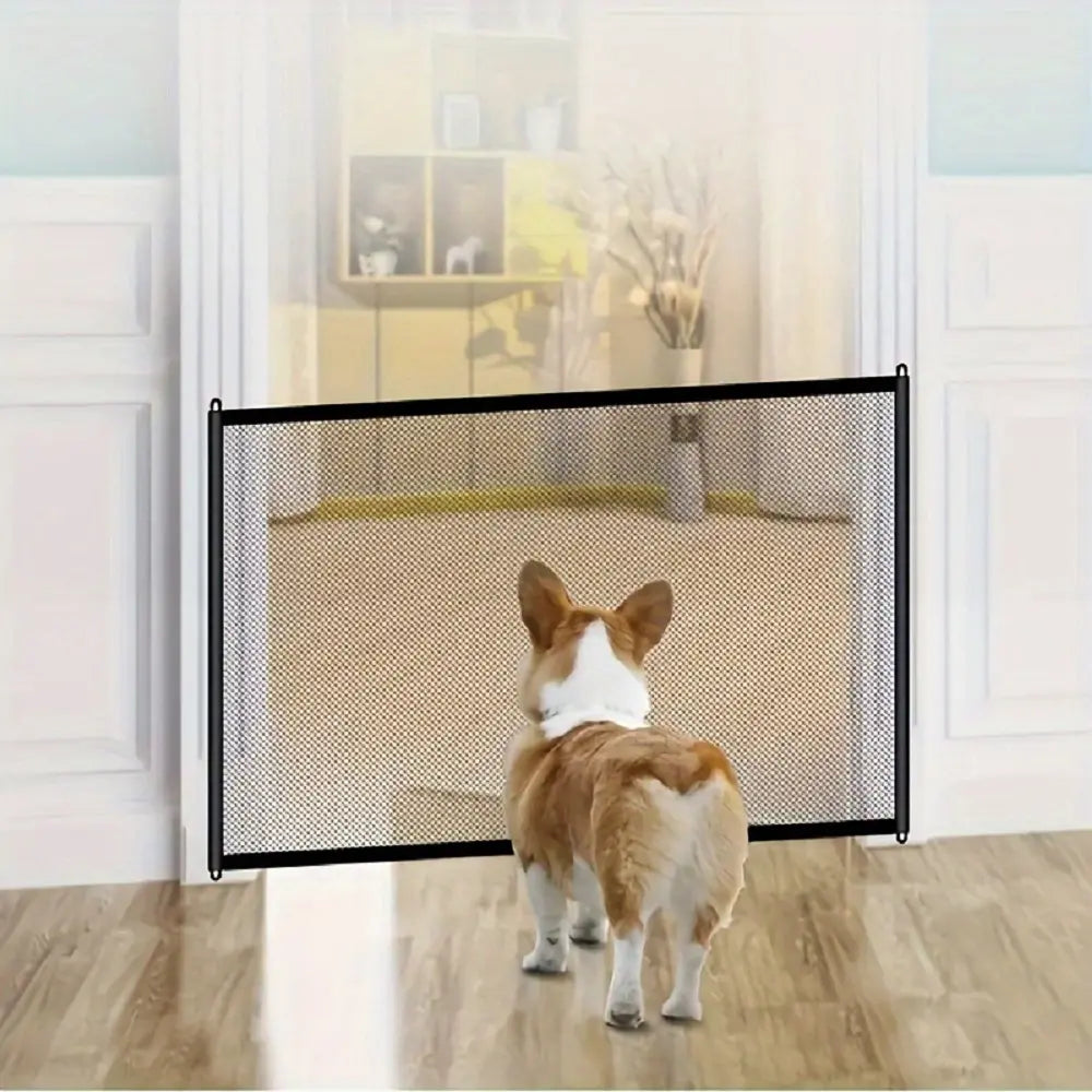 1PC Pet Dog Gate Network Fence Stairs Folding Breathable Mesh Enclosure Dog Fence Child Safety Barrier Safety Guardrail Pet Playpen Articles Punch-Free Pet Isolation Net Folding Stair Gate Dog Fences Portable Doorway Mesh Gate