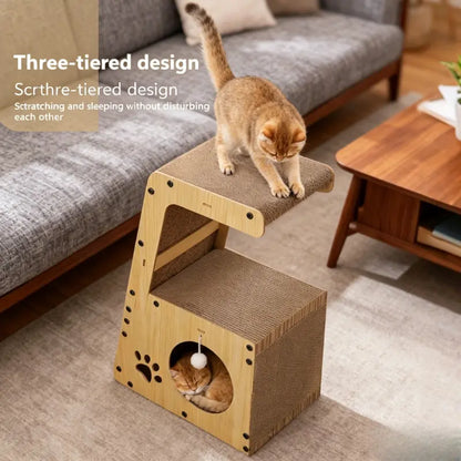 Ideal Choice Wooden Bed Cat Lounge Furniture Modern Pet Furniture Luxury for Cats Indoor Home Use Kitty Bed Cozy Cat House Pet Indoor Cat House Scratching Pad Indoor Kitten Pet Bed House Cat Tree Cat Toys Scratching Board Cat Bed Bowl Corrugated Cardboard