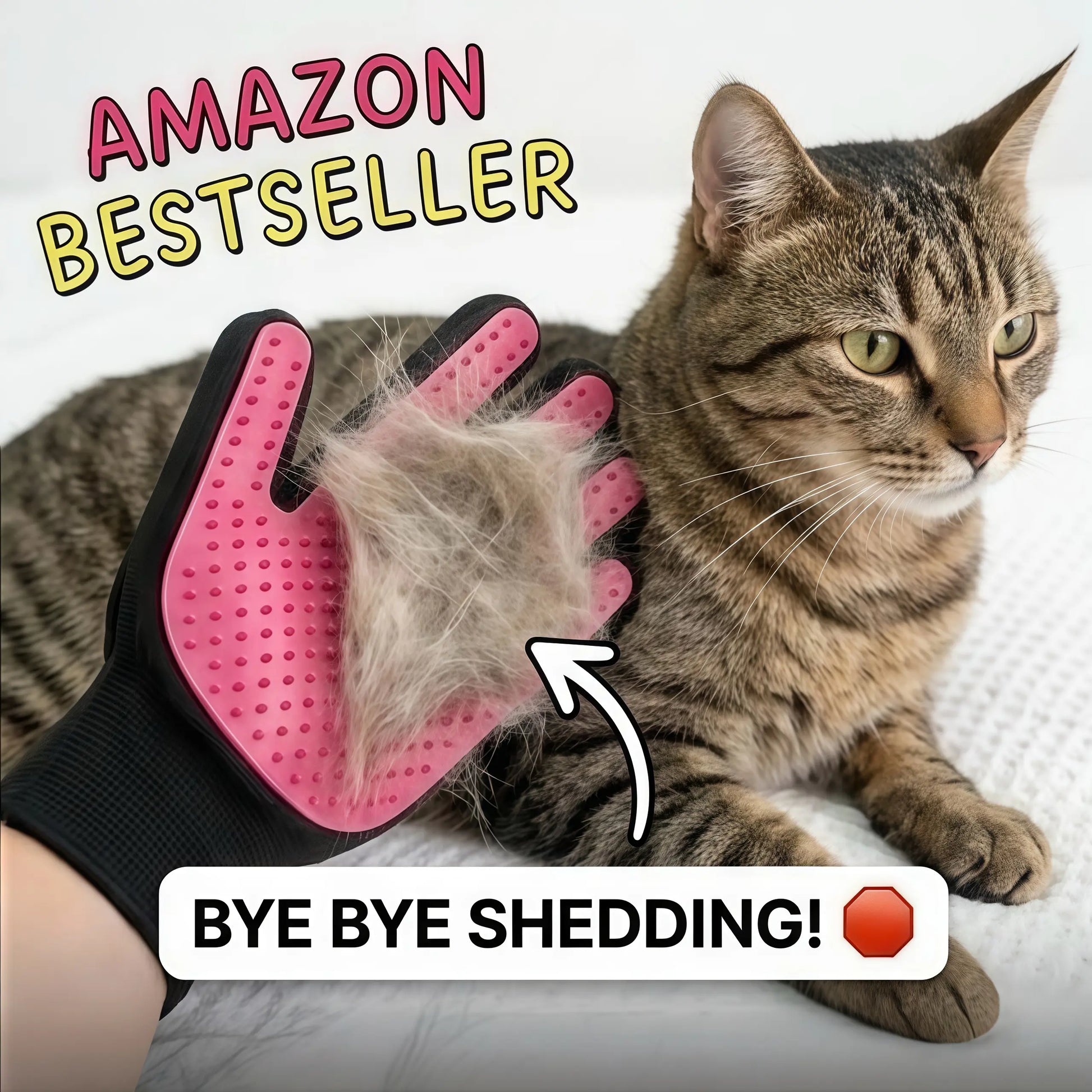 2-In-1 Full-Coverage Pet Hair Remover Glove - Efficient Deshedding & Fur Removal Tool, Massage Mitt for Pets That Boosts Shiny Smooth Coats, Improves Blood Circulation, Reduces Allergens, Home Care Cleaning Supply, Deshedding Tool