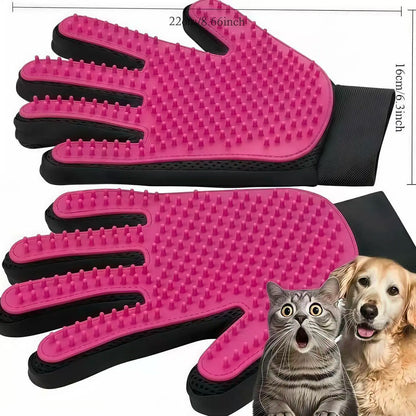 2-In-1 Full-Coverage Pet Hair Remover Glove - Efficient Deshedding & Fur Removal Tool, Massage Mitt for Pets That Boosts Shiny Smooth Coats, Improves Blood Circulation, Reduces Allergens, Home Care Cleaning Supply, Deshedding Tool