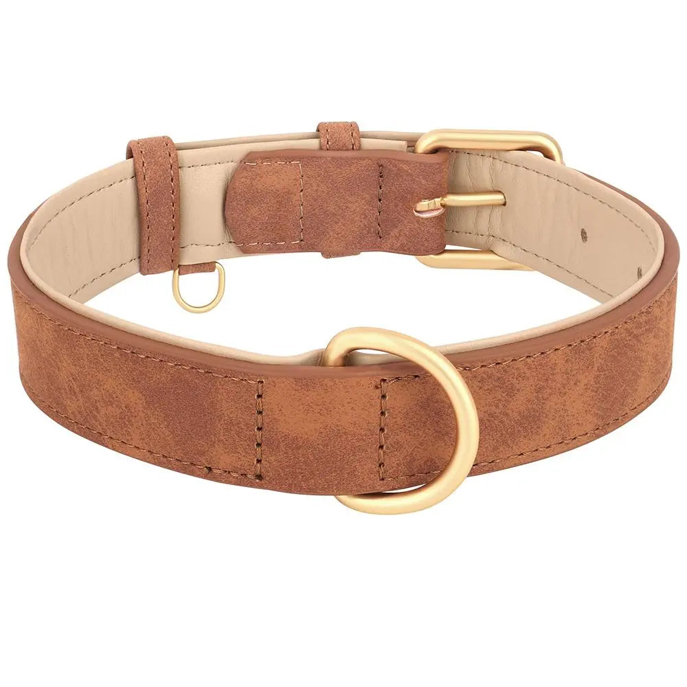 Adjustable Faux Leather Dog Collar and Durable PU Cat Collar for Small, Medium, and Large Pets - Heavy Duty Pet Supplies