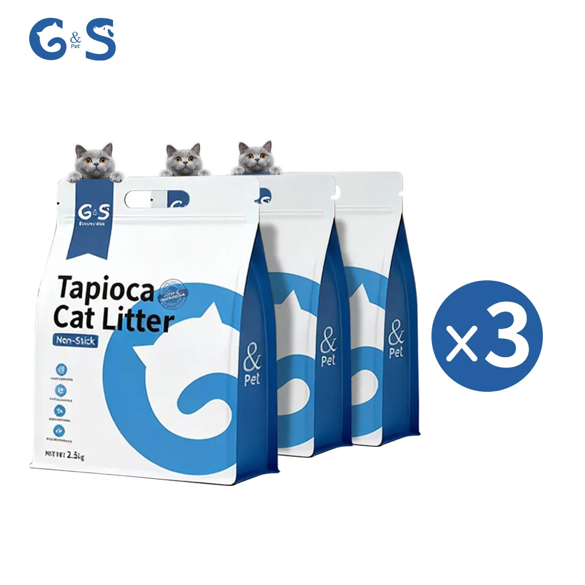 G&S Premium Universal Plant-Derivatives Cat Litter - Strong Clumping, Low Dust, Odor Control, Anti-Stick to Litter Box, Highly Absorbent, Ph Health Monitoring