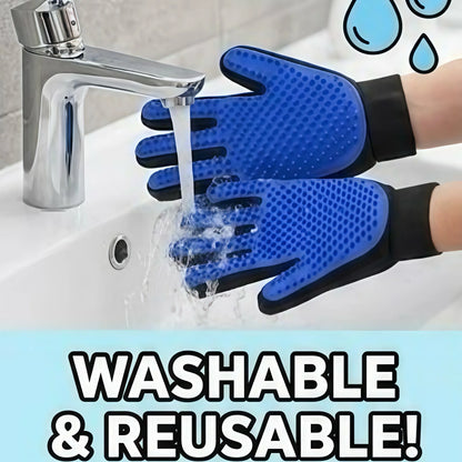 2-In-1 Full-Coverage Pet Hair Remover Glove - Efficient Deshedding & Fur Removal Tool, Massage Mitt for Pets That Boosts Shiny Smooth Coats, Improves Blood Circulation, Reduces Allergens, Home Care Cleaning Supply, Deshedding Tool