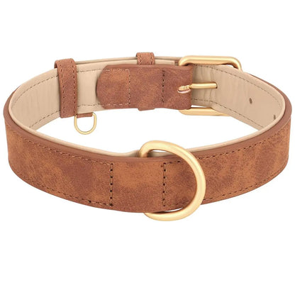 Adjustable Faux Leather Dog Collar and Durable PU Cat Collar for Small, Medium, and Large Pets - Heavy Duty Pet Supplies