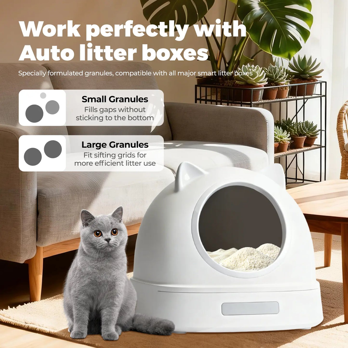 G&S Premium Universal Plant-Derivatives Cat Litter - Strong Clumping, Low Dust, Odor Control, Anti-Stick to Litter Box, Highly Absorbent, Ph Health Monitoring