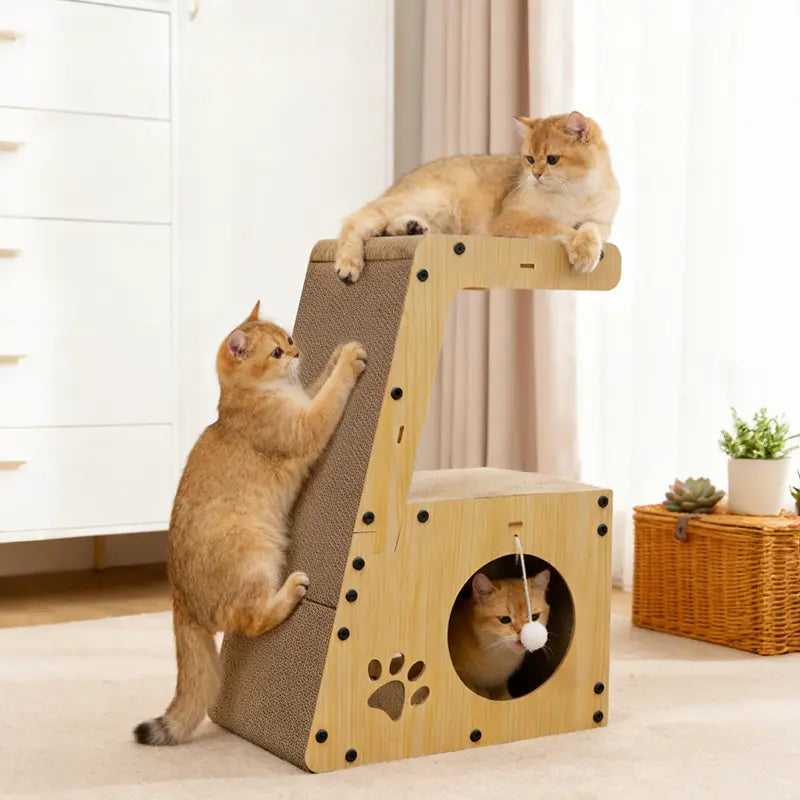 Ideal Choice Wooden Bed Cat Lounge Furniture Modern Pet Furniture Luxury for Cats Indoor Home Use Kitty Bed Cozy Cat House Pet Indoor Cat House Scratching Pad Indoor Kitten Pet Bed House Cat Tree Cat Toys Scratching Board Cat Bed Bowl Corrugated Cardboard